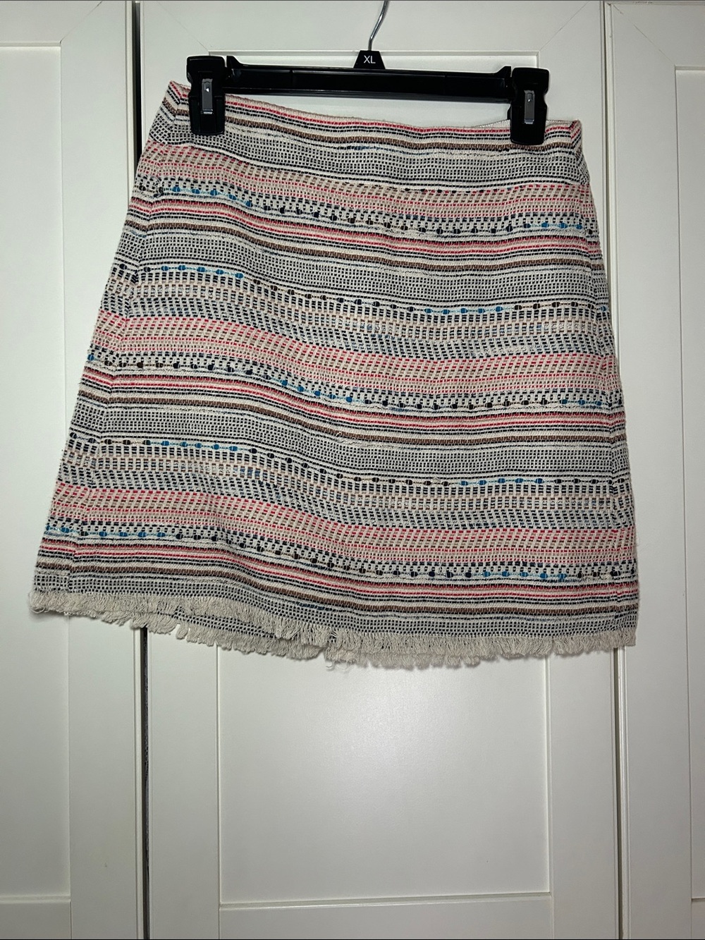LOFT High-Waist Striped A-Line Skirt